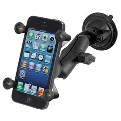Picture of RAM Mounts  Black Suction Cup Mount Phone Holder for iPhone/ iPod/ Smartphone RAM-B-166-UN7U 25-1209                         