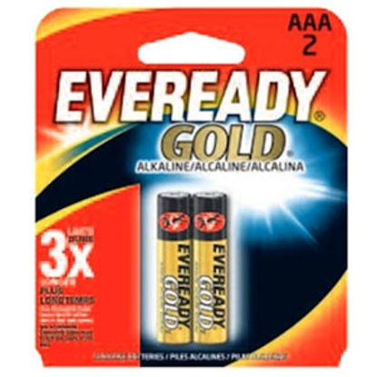 Picture of Eveready Gold (TM) 1.5V Zn-MnO2 AAA Alkaline Battery A92BP-2 69-5094                                                         