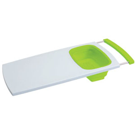 Picture of Progressive Int'l Prepworks (R) White Cutting Board/ Green Colander Polypropylene Cutting Board PCB-3510G 69-6929            