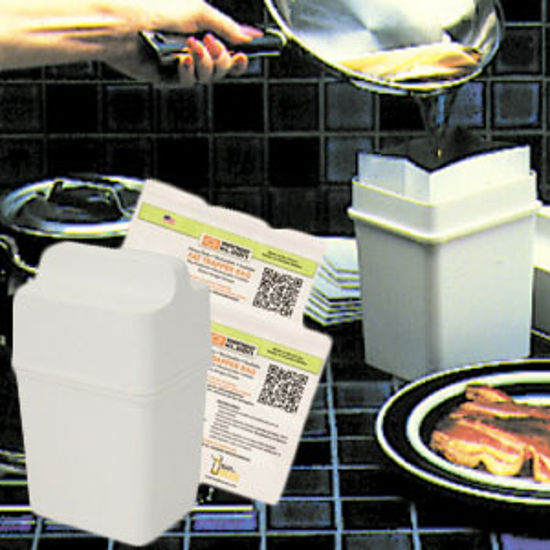 Picture of Range Kleen  Free Standing Used Cooking Grease Container w/ Bag 600-02 69-7044                                               