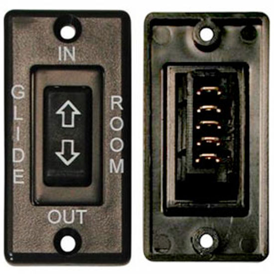Picture of Diamond Group  Black 20A/12V 5-Pin DPDT Momentary Slide Out Switch DG171586BVP 69-8773                                       