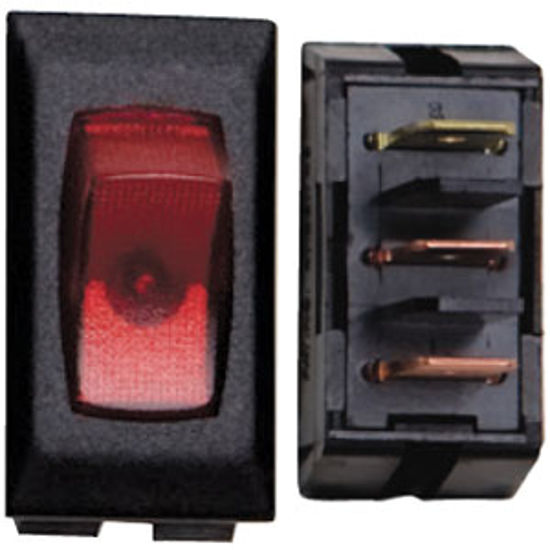 Picture of Diamond Group  3-Piece Black w/Red Light SPST Rocker Switch DG131PB 69-8806                                                  