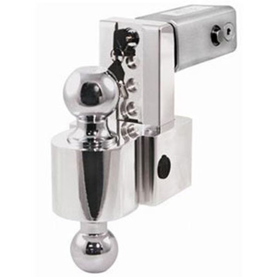 Picture of Fastway Flash (TM) 2" 10K 6" Drop x 7" Lift Aluminum Double Ball Mount w/Ball DT-ALBM6600 69-8914                            