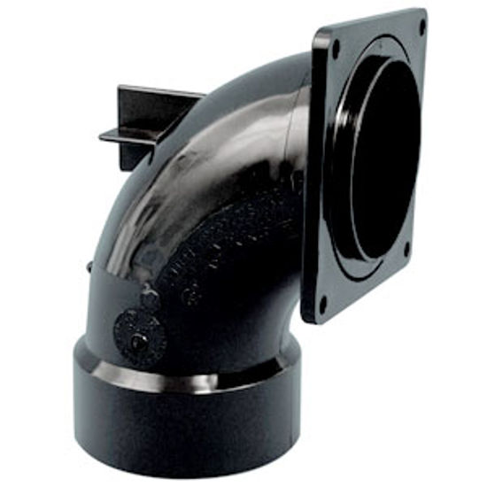 Picture of Valterra  90Deg Elbow w/3" Hub Plastic Waste Valve Fitting w/ Flange T1035-1 96-4484                                         